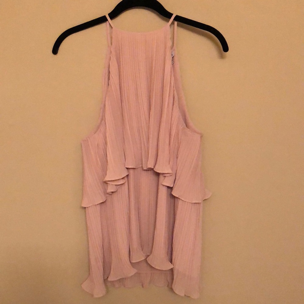 Light pink pleated tank top